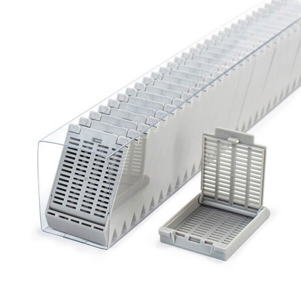 Hinged Tissue Cassette, gray